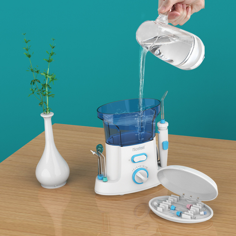 家族の使用の口頭鉱泉の白青のための 600ml 調節可能な ABS 水歯科フロス