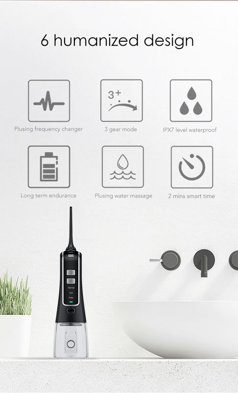 防水IPX7シャワー水Flosserコードレス口頭Irrigator 300mlの水漕